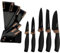 Retoo Juego de 5 cuchillos de cocina, afilados, hoja recta, cuchillo de chef, cuchillo de pan, cuchillo universal, cuchillo de frutas, cuchillo de verduras, cuchillo de cocina, juego de cuchillos de