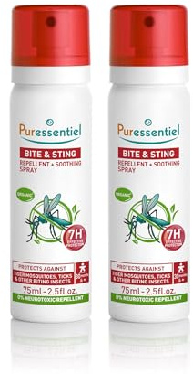 Puressentiel - Anti-Sting - Repellent and Soothing Spray 2x75 ml - Mosquito Repellent - Temperate and Tropical Infested Areas - Active 100% Natural Origin