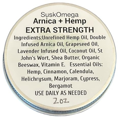 Arnica and Hemp Balm Extra Strength Suskomega (2 oz tin)