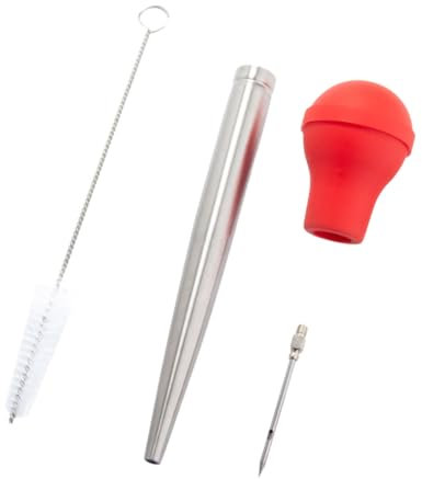 Cabilock Spazzola per La Pulizia della Pompa per Condimento per Tacchino in Acciaio Inossidabile 304 Strumento per Barbecue da Cucina