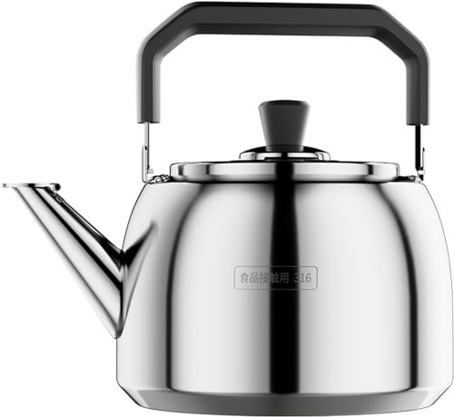 Vattenkokare till spis, visslande vattenkokare, 316 rostfritt stål till induktion/gas/elektrisk keramik/halogen spisar, spegel/matt-matt||5L/1019(Mirror finish,5L)