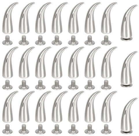 PH PandaHall 40 set kattklo spikar och nitar, 20 mm konskruv nitar punk metall nitar skruv spikar för handväska skor lädertillbehör kläder gör-det-själv hantverk punk rock dekoration, platina