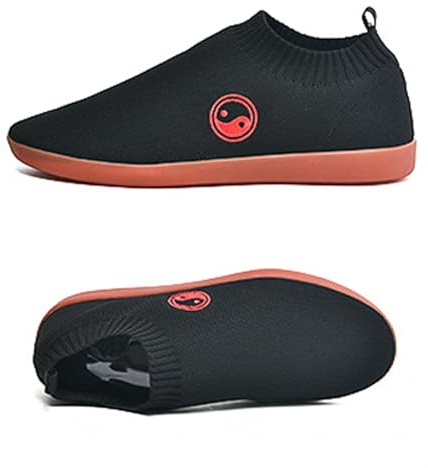 Zapatos de Tai Chi Kung Fu Hombre y Mujer Zapatos de Artes Marciales Ligeros Lona para Karate Taekwondo Boxeo Zapatillas Deportivas de Entrenamiento(Size:35(22.5cm),Color:Negro)