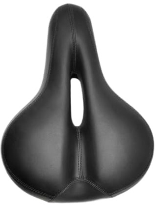 Ronyme Comodo sellino da Ciclismo in Spugna, Sella da Bicicletta Traspirante, Sella da Bicicletta in Pelle PU per Uomo e Donna, Accessori per Ciclismo, Nero
