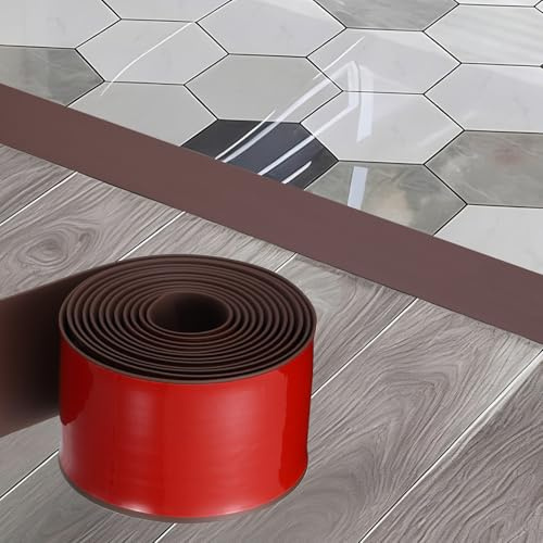 Kozelo Kozelo Tira De Transición Para Suelo 300X7.6X0.35cm Tiras De PVC De Madera|Cubresuelos Autoadhesivas Borde De Laminado Impermeable Con Textura Para Huecos En Suelos Transición