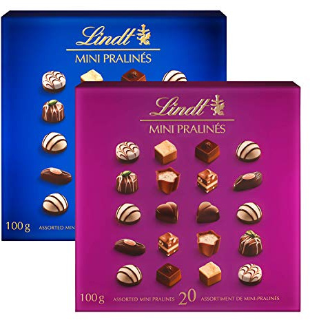Lindt Mini Pralines Caja de Bombones chocolate Surtidos, 100 g (Paquete de 1)