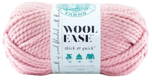 Lion Brand Yarn Wool-Ease Thick & Quick, Super Bulky Wool Blend Yarn for Knitting, Crochet, and Crafts, Blossom, 1 Pack