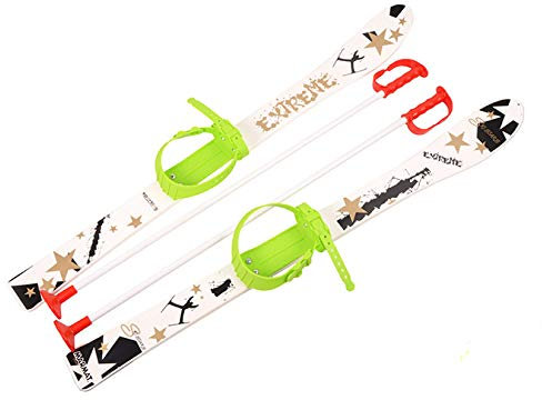 molti Sci per bambini con rilegatura con bastoncini, 5 colori 90 cm (bianco)