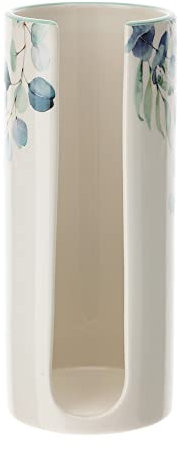 Hervit Porta Bicchieri in Porcellana con Decoro Floreale Botanic Ø9x21 cm