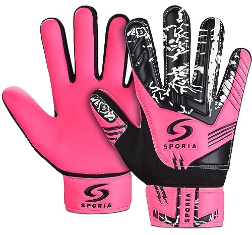 SPORIA Youth Goalie Gloves (Pink, 5)