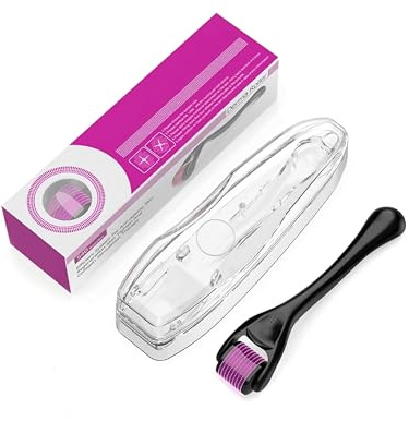 Derma Roller Microneedle Roller for Face 1.5mm Needle 540 Micro Needle Roller Skin Care for Wrinkles, Stretch Marks, Acne Spot, Hair Loss, Beard Roller Hair Growth Kit with Case for Men Women