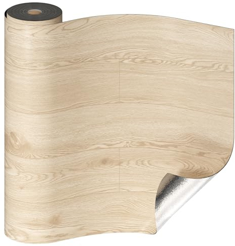 Oxdigi PVC Bodenbelag Selbstklebende 3m², Holzoptik Vinylboden Bodenfliesen, Verdickende Bodenaufkleber für Eingangstür, Wohnzimmer, Küche, DIY Zuschneidbar Vinyl-Fußböden 60x500 cm