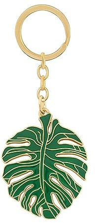 NISCAYA Zinc Alloy Leaf Keychain Pendant - Green Tropical Palm Leaf Keychain for Women - Handbag Key Hanging Pendant