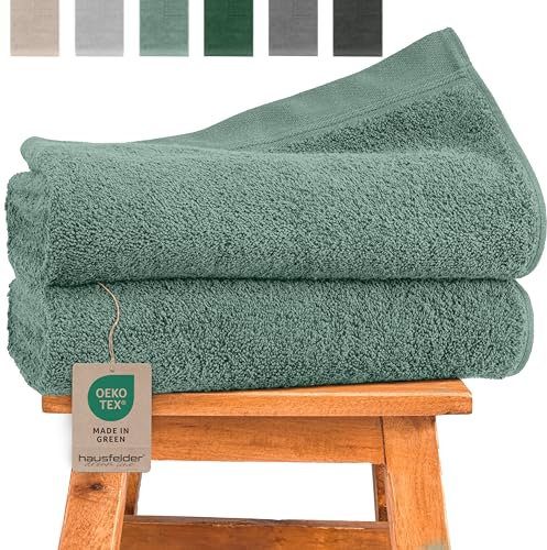 Hausfelder Duschtuch 70x140 – Premium Badetuch 500g/m² - 100% Baumwolle Duschhandtuch Handtücher Set, Ökotex Zertifiziert (70 x 140 cm Hellgrün)