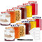 Bocaux en Verre pour Conserve et Stérilisation, Pot à Confiture en Verre avec Couvercle, Verre Transparent, Couvercle à Visser Étanche, Lot avec étiquettes (Rouge/Multi, Lot de 12, 250 ml)
