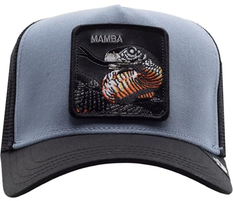 Goorin Bros. Limited Edition Mamba Trucker Cap Unisex Slate Baseballmütze aus Stoff Snapback verstellbar Cobra Patch Blau Grau, blau, One size
