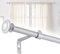 16mm Edelstahl-Gardinenstange, Silber Vorhangstange mit Halterungen und Endkappen, Gardinenstange 2m Verstellbare Länge 67-227cm, Gardinenstange für Wohnzimmer, Fenster