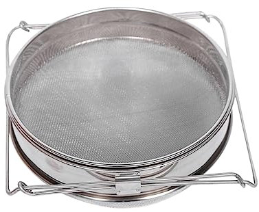 Cabilock Filtre Tamis Fin Acier Inoxydable Pour Miel Double Crépine Ajustable Résistant Corrosion Adapté Seaux Apiculture Équipement Ruche
