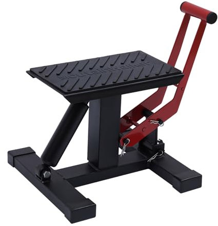 Tagowao Motorradhebebühne, Scherenwagenheber aus Stahl, Kurbel-Mittelständer, 400 kg Kapazität,Motorrad Heber für Motorräder, Geländefahrzeuge, Dirtbikes, Rot