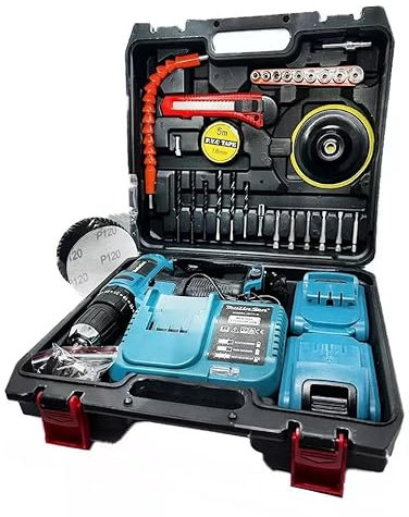 Trapano avvitatore a percussione doppia batteria 48V 2Ah + accessori valigetta