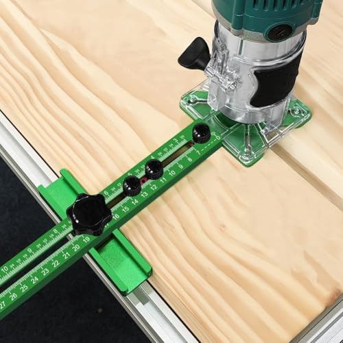 Eawfgtuw Gabarit de défonceuse pour travail du bois, gabarit de coupe circulaire en alliage d'aluminium avec rayon de fraisage de 9 à 61 cm, compatible avec bois massif PP (A)