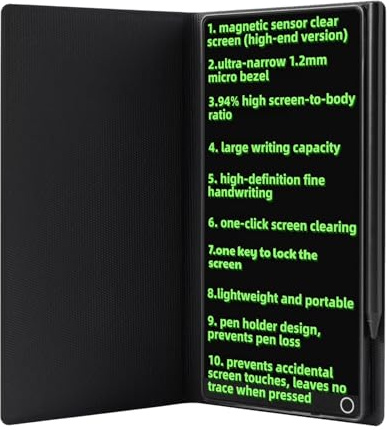 EMEBAY Tablette d'écriture LCD de Poche de 6.5, Mini Bloc-Notes numérique effaçable avec étui pour Enfants et Adultes, Bloc-Notes Portable pour Messages, mémo, écriture, Dessin