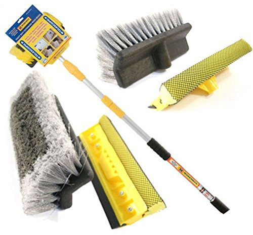 3M 9FT ALUMINIUM TELESCOPIC WATER FED WINDOW CAR VAN WASH BRUSH EXTENDABLE SQUEEGEE