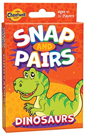 Cheatwell Games Snap + Pairs Dinosaurs - Card Game - Classic Fun Game Of Snap With A Pairs Memory Game - For Ages 4 And Over