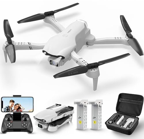 4DRC F10 Foldable Drone with Camera for Adults,1080P HD FPV Live Video, Altitude Hold,Headless Mode,3D Flips, Trajectory Flight, App Control,One Key Start, RC Quadcopter for kids with 2 Batteries
