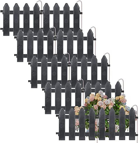 Vilde Palizzata - Recinzione da giardino con bordo, 10 pezzi, 200 cm, 20 x 15 cm