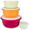 Tupperware Peng Pro Schüssel bordeaux 3,5 L + orange 2,0 L + grün-gelb 1,0 L Rührschüssel Servierschüssel Salatschüssel (inkl. Mini Peng 200 ml)