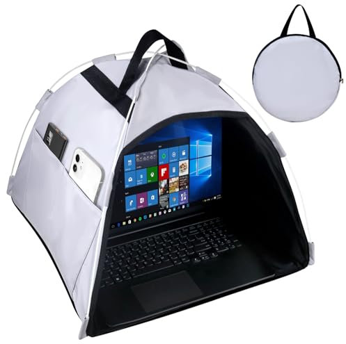 HoYiXi Parasole universale per computer portatile, pieghevole, per lavoro all'aperto, viaggi, per MacBook Air Pro Dell Asus PC da 13-16, grigio