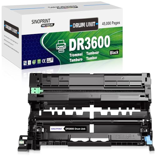 SINOPRINT DR3600 Drum Unit Compatible with Brother DR-3600 DR3600 Drum Unit Black for Brother HL-L5215DN MFC-L6910DN MFC-L6710DW HL-L5210DN HL-L6410DN MFC-EX910 MFC-L6915DN HL-L6415DN MFC-L5710DN