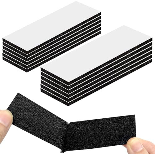 Redamancy 12 Pezzi Feltro Adesivo, Feltro Adesivo Forte per Tessuto, Adesivi Biadesivo Extra Forte, Rettangolo Stretch Adesivos 3 x 10cm, per Casa, Ufficio, Garage, Nero