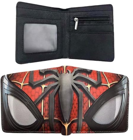 Bvtpoyy Geldbörse Für Jungen Und Mädchen, Geldbeutel Kinder, Spider Man-Geldbörse, Hält Kleingeld, Ausweis und Münzen