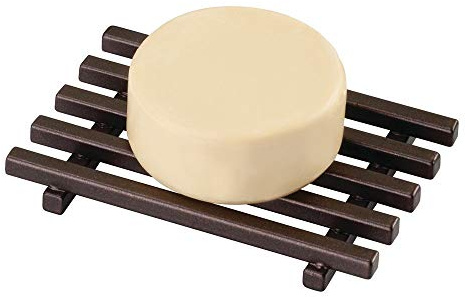 iDesign Steel Self-Draining Kitchen and Bathroom Bar Soap Holder, The Kyoto Collection - 4.25 x 3 x 0.5, Bronze
