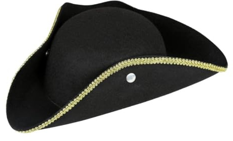 Adults Pirate Hat Tricorn - Highwayman Town Cryer Bucaneer Pirate Cap Fancy Dress Accessory