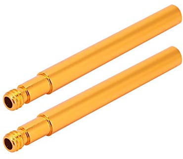 Extensor de válvula Bicicleta, Fácil instalación para neumáticos Profundos, Alargador válvula neumático Interno, 60 mm 2 Unidades Dorado, for Ciclistas montaña Carretera y Mantenimiento Diario