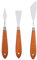 NATUCE 3PCS Palette Knife Set, Stainless Steel Oil Painting Mixing Scraper, Artist Oil Painting Spatula, Brown Wooden Handle