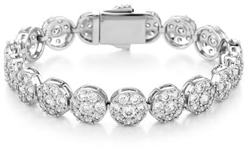 TOPGRILLZ Tennis Bracelet for Women and Men – 14K Gold Plated Brass 10mm Iced Out Cubic Zirconia Link Fashion Jewelry Pulseras Para Mujer (6.5| Silvery)