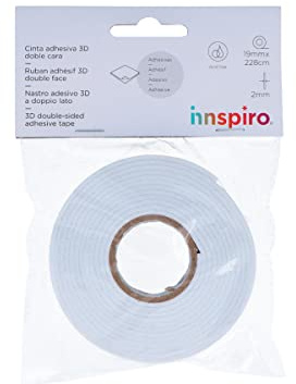 Adhésif mousse 3D ruban blanc rouleau 1,9 x 229 cm 2 mm. Épaisseur :