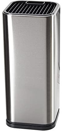 BOWONG Universal Knife Block, Stainless Steel Knife Holder Stand with Slots for Scissors and Sharpening Rod, Rectangular Knife Storage Stand Safe and Detachable for Easy Cleaning