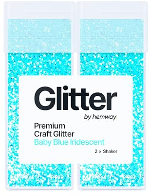 Hemway Craft Glitter Shaker Baby Blue 130g x2 Pack Chunky | for Resin & Epoxy Crafts, Christmas Art Supplies, Nail, Body, Face, Eye, Festival, Crafting, Slime, Sparkle