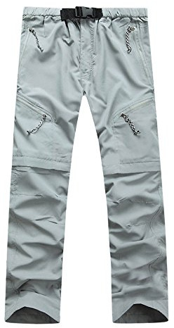 Pantaloni da trekking da uomo, ad asciugatura rapida, lunghi, convertibili, leggeri, per arrampicata e passeggiate, casual, con cerniera, da campeggio, trekking, viaggi, pantaloni da tuta