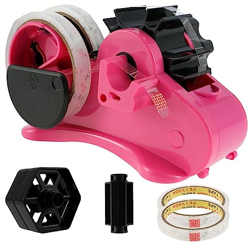 Dispensador de cinta térmica para sublimación con soporte para bolígrafo, dispensador de cinta de rollo múltiple antideslizante con 2 cintas, dispensador portátil de corte de cinta de calor