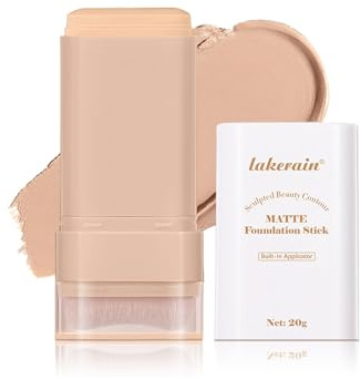 Matte Foundation Stick with Brush – Waterproof & Long-Lasting Cream Foundation, Hydrating Tinted Moisturiser, Full Coverage & Lightweight Makeup Stick for Smooth Even Skin Tone – 20g (#3 Warm Beige)