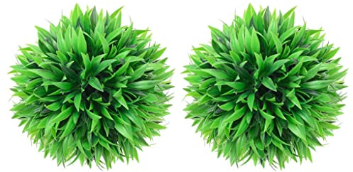 Ordellia Sfere di bosso artificiali, 2 pezzi, 30 cm, in polietilene, pianta decorativa, pianta in vaso, pianta sospesa, non richiede manutenzione, per balcone, terrazza, giardino e interni