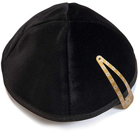 JL Kippha's Kipá 20cm tamaño Judía Terciopelo Kipa Negro Yarmulke Cubierta de la Cabeza