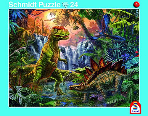 2er-Set Rahmenpuzzle Giganten der Urzeit und Dinosaurierwelt 24+40 Teile