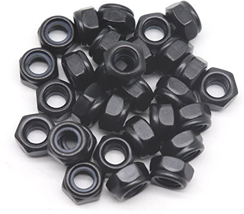 binifiMux 30Pcs M6-1.0mm Black Zinc Plated Nylon Lock Nuts Inserted Hex Self Clinching Nuts